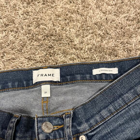 Frame Jeans L'Homme Slim Medium Wash Stretch Denim Mens Size 31 - Picture 3 of 5